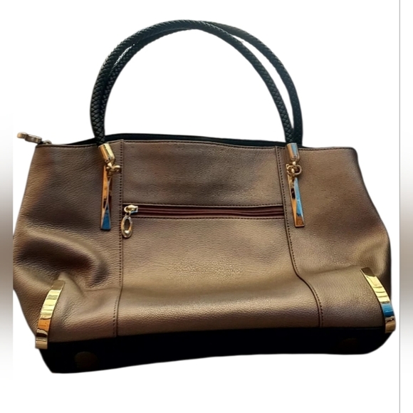 Foxer Shoulder Bag Large Leather Tote Purse Handbag Frost with Gold - Picture 2 of 5